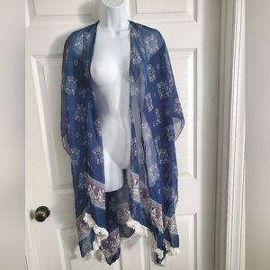 : New faded glory one size mosaic paisley  kimono scarf